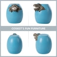 thumbnail image 3 of COSIEST Dinosaur Sculpture End Table, 14.6x16.9 inch Blue Concrete Finish Side Table Stand, 3 of 8