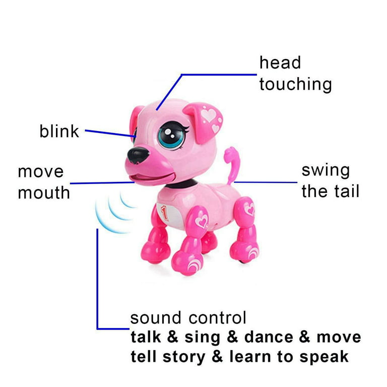 Interactive Puppy - Smart Pet, Electronic Robot Dog Toys for Age 3 4 5 6 7  8 Year Old Girls, Gifts Idea for Kids, Voice Control＆Intelligent Talking 