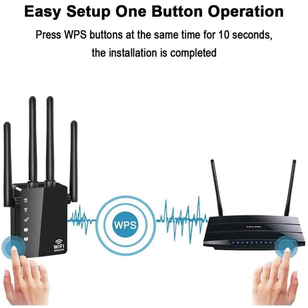 Répéteur WiFi Amplificateur de signal sans fil 1200 Mbps, extension WiFi  double bande 2,4 et 5 GHz avec port Ethernet Gigabit, étend le signal WiFi  aux appareils Smart Home et Alexa 