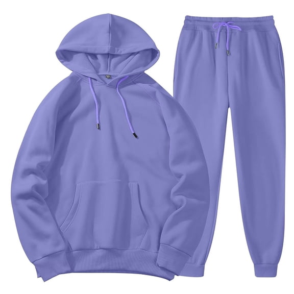Hoodie Set Thickened Warm Casual Sports Two Piece Sweatshirt And Sweatpants Tracksuit Suit for Women