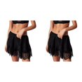 thumbnail image 1 of (2-Pack) Rinsvye Ladies' Solid Color Ballet Faux Leather Skirt Style High Waisted Half Short Skirt with Irregular Hem Maternity Skirt and Lace Ruffle, 1 of 9