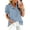 AL12_Dark Blue, variant on Plaid Puff Sleeve Tops for Women Summer Collared Button Down Ruffle Shirt Business Casual Work Blouse Short Sleeve Tops Gray S