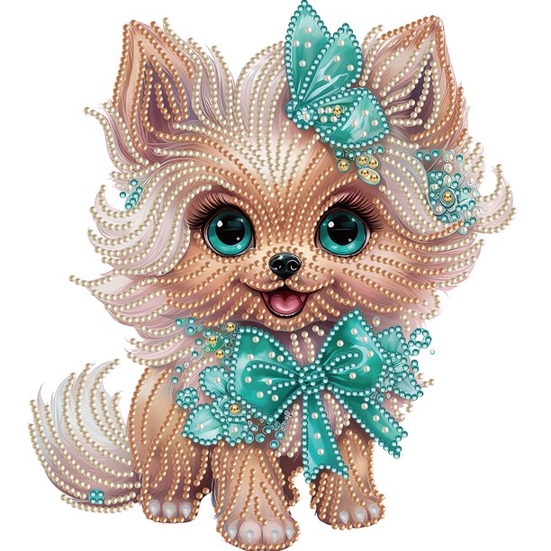 Pintura De Diamante 5D DIY Taladro Parcial En Forma Especial Exquisito Kit De Perro 30x30cm