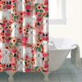 thumbnail image 4 of Bichon Frise Dog and Pioneer Flower Shower Curtain 84"x72" ,Bathroom Decorative Shower Curtains Set with 12 Hooks,Modern Waterproof Washable Shower Curtain, 4 of 6