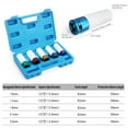 thumbnail image 3 of 5Pcs Wheel Nut Socket Thin Wall Deep Impact Socket Set 15mm 17mm 19mm 21mm 22mm, 3 of 4