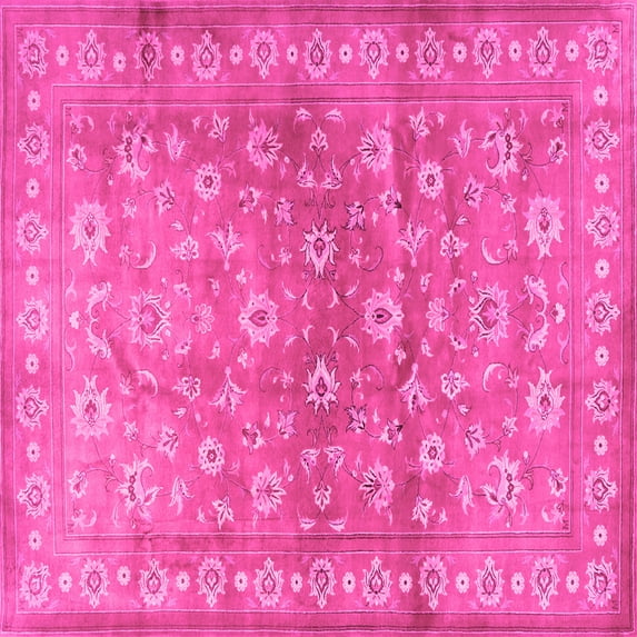 Ahgly Company Indoor Square Persian Pink Traditional Area Rugs, 5' Square