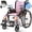 Pink, variant on VOCIC Ultra Lightweight Wheelchair for Adults, 23lb Portable Foldable Frame, Self-Propelled Wheelchairs for Seniors with Quick Release Wheels, Swing-Away Footrests, 300 lbs Capacity, Pink
