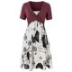 thumbnail image 1 of Vestido camisero en capas con estampado floral y tallas grandes con top cruzado cruzado Rosegal Bikinis, 1 of 5