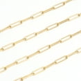 thumbnail image 2 of Brass Paperclip Chains Flat Oval Drawn Elongated Cable Chains Soldered Long-Lasting Plated Real 14K Gold Plated Links: 9.5x2.7x0.7mm, 2 of 3