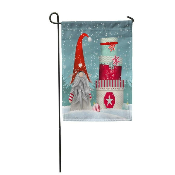POGLIP Nisser in Norway and Denmark Tomtar Sweden Tonttu Finnish Garden Flag Decorative Flag House Banner 12x18 inch