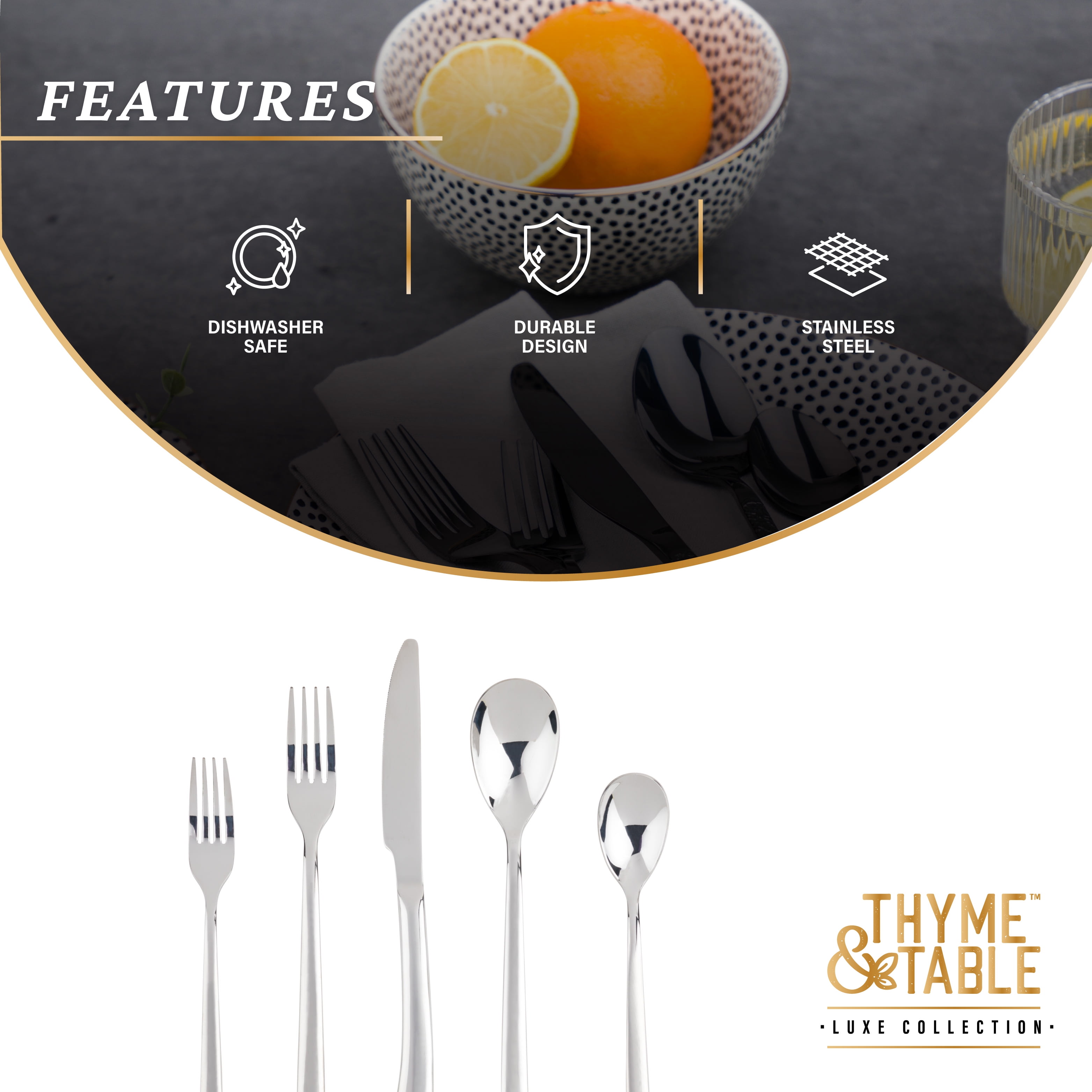 Thyme & Table essential collection 20 piece cutlery set - household items -  by owner - housewares sale - craigslist
