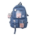 thumbnail image 3 of Mochila para mujer, bolsas para libros de viaje, mochila ligera a la moda, mochila escolar para niñas, niños, adolescentes, estudiantes de primaria, , azul, 3 of 8