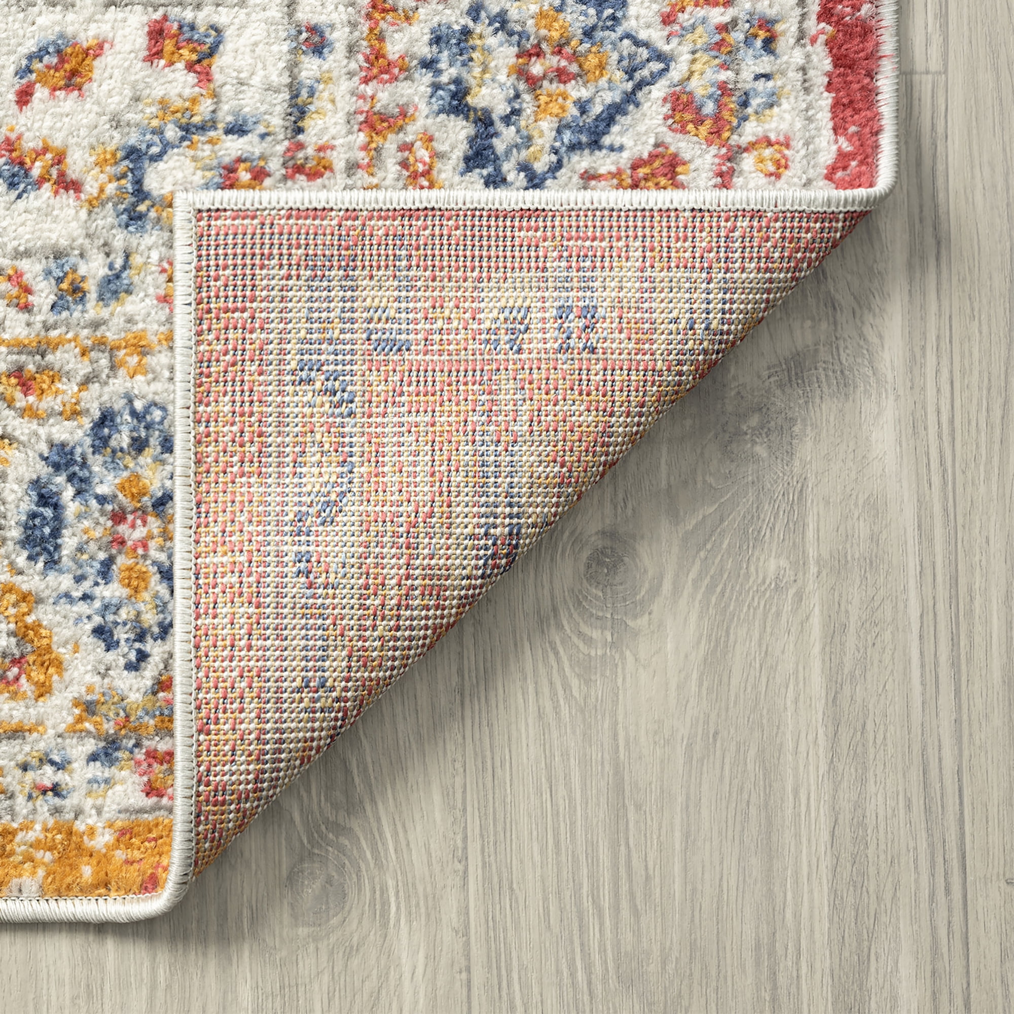 Chelsea Transitional Oriental 6'7'' x 9'3'' Multi and Blue Polypropylene Indoor Area Rug, 6.7' x 9'