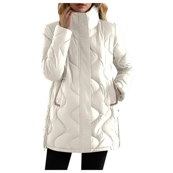 Women's Long Warm Down Jacket Winter Coat Thick Oversized Stand Collar Windproof Insulated Outerwear