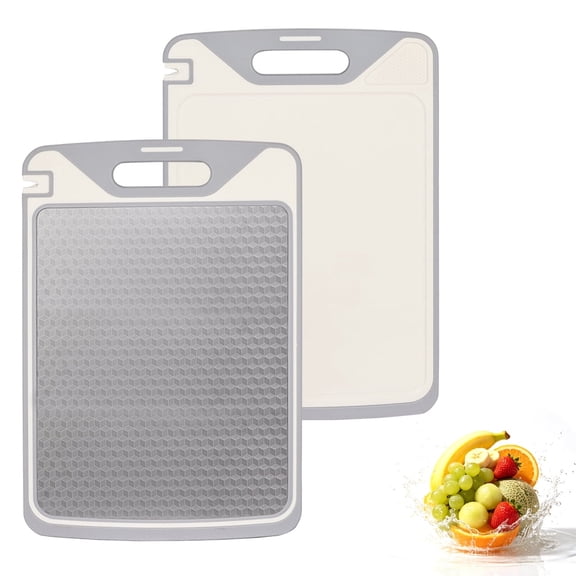 Cutting Board for Kitchen, Cutting Board Double Sided Food Grade, Stainless steel/PP, Easy to Clean, Large Size 15”×10”