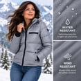thumbnail image 6 of Steve Madden Womens Packable Quilted Winter Puffer Jacket with Hood, 6 of 7