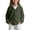 Army Green, variant on Girls Fleece Cardigan Button Down Fuzzy Coat Long Sleeve Outerwear for Fall and Winter