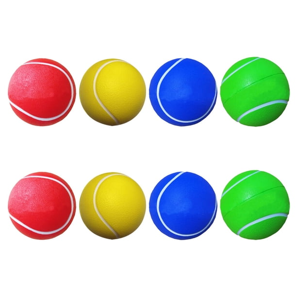 EeaseMX 8 pelotas de tenis creativas para practicar, de poliuretano, para jugar (2 amarillas, 2 rojas, 2 azules y 2 verdes).
