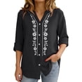 thumbnail image 5 of Aoiroe Womens 3/4 Sleeve Tops,Business Work Tee Top Tunic Bohemian Tops Womens Fall Tops Casual Solid Summer Tees 2026 Trendy Tunic Top Casual Short Sleeve Tops Black 2XL, 5 of 9