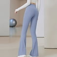 thumbnail image 4 of Fewfanhot Yoga Pants Women Flare Leggings with Tummy Control High Waist Fold Over Bootcut Wide Legs Workout Legging, 4 of 5