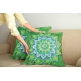 thumbnail image 2 of Ambesonne Mandala Throw Pillow Cover 2 Pack, Leaf Forms Nature, 18", Green Blue, 2 of 7