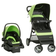 Angle View: Cosco Simple Fold Travel System, Bright Lime