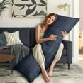 thumbnail image 5 of Striped and Checkered Fusion Body Pillow Cover 20x54 - Soft Full Body Pillowcase with Zipper, Retro Plaid Pillow Slipcover for Bed, Sofa & Office, 5 of 5