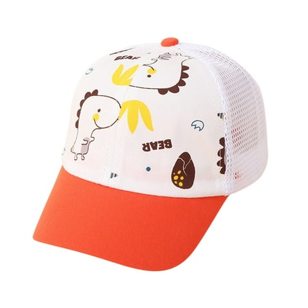 

NECHOLOGY Hat And Scarf Set for Toddler Girl Leopard Toddler Boys Girls Breathable Dinosaur Cap Spring Iron Pigs Baseball Caps Hat Orange One Size