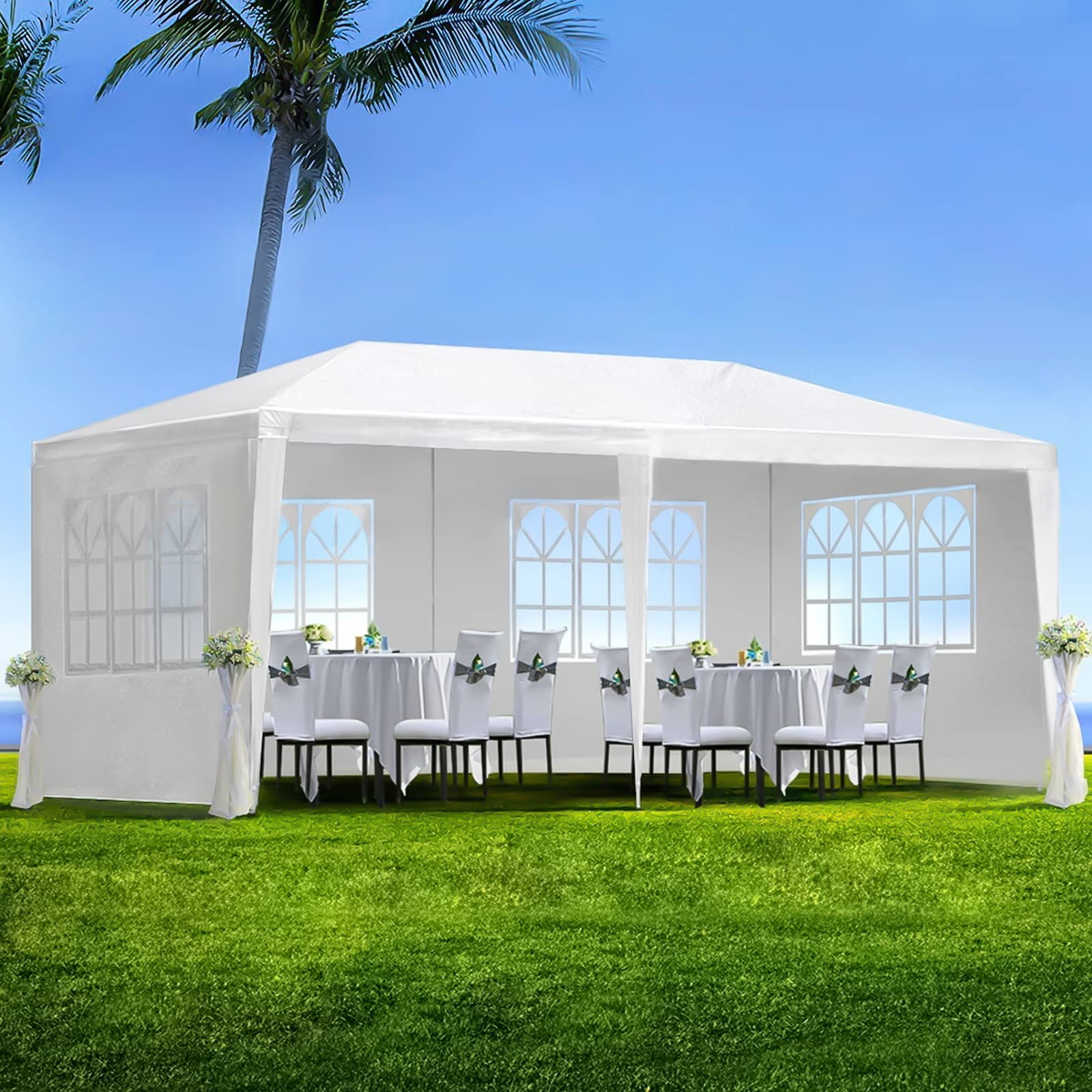10'x20' Outdoor Party Tent, Large Wedding Birthday Tents for Parties