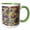Green/White, variant on 3drose, Glam Image of Gold and Galaxy Mermaid Scales Pattern, 11oz Mug