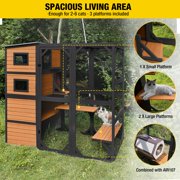 Aivituvin Large Cat Catio 4 Tiers Cat Enclosures House for Outdoor Indoor Cats with Weatherproof Roof, 3 Resting Rooms, 3 Platforms, 5 Windows 70 H 77 L