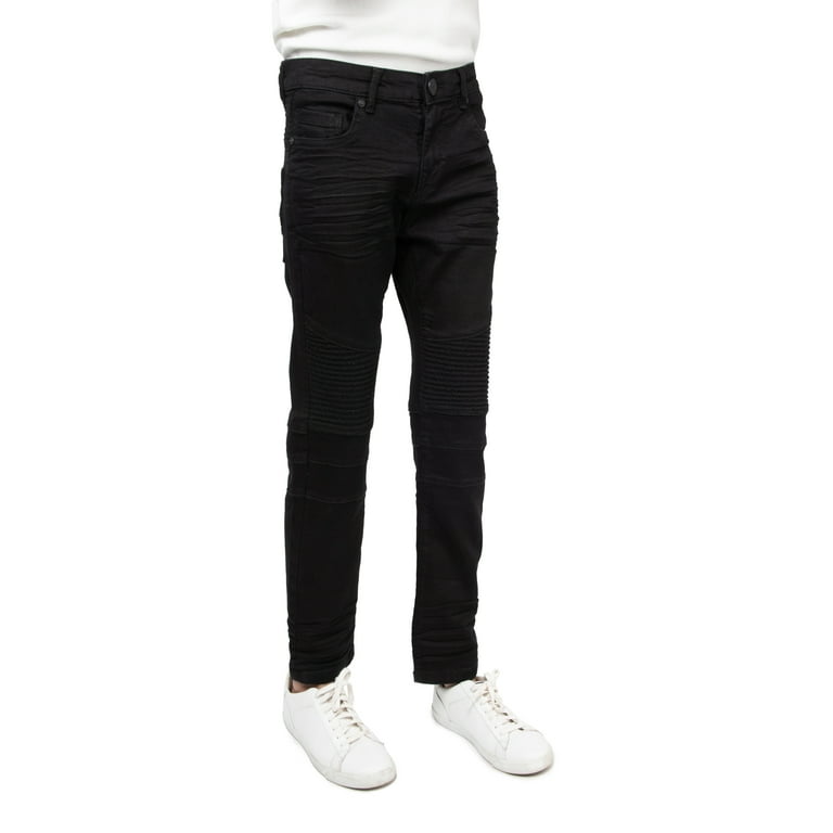 X RAY Slim Fit Biker Pants for Boys Big Boys Teen – Distressed Skinny Moto  Jeans, Black Moto Stitched Size 14