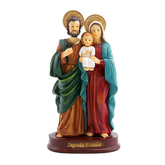 Holy Family Statue with Child Catholic Standing Figurine Religious Gift for Home Decors Desktop Table Ornament