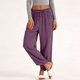 thumbnail image 4 of Pincandy Women's Solid Color Elastic Waist Pockets Drawstring Irregular Hem Linen Blend Pants, Casual & Daily Wear, 4 of 6