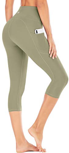 IUGA High Waisted Yoga Pants for Women with Pockets Capri Leggings for Women Workout Leggings for Women Yoga Capris 