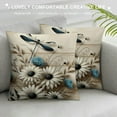 thumbnail image 3 of COMIO Rustic Daisy Pillow Covers, Vintage Teal Dragonfly Daisy Floral Wooden Board Decorative Throw Pillow Covers Farmhouse Spring Flower Outdoor Pillows for Couch Home Sofa, 3 of 5