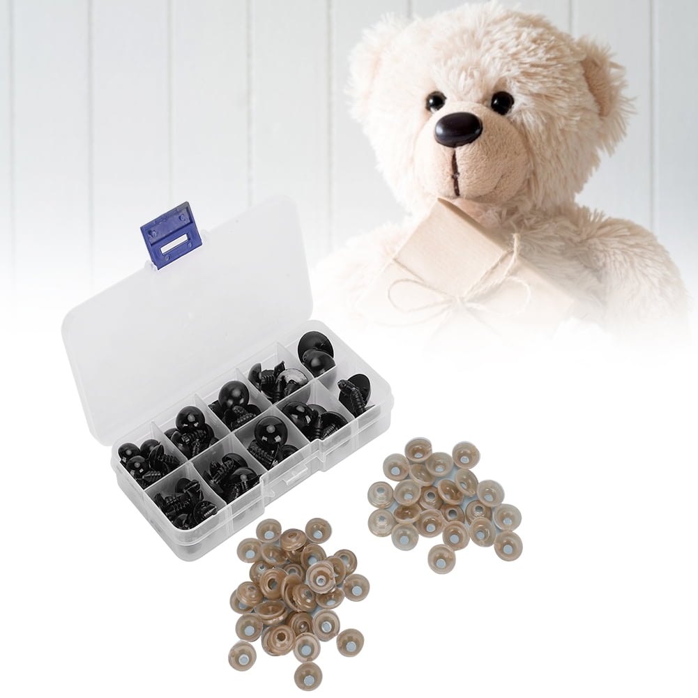 Mgaxyff 52Pcs Doll Safety Eyes, Plastic Bear Eyes DIY Stuffed Animal Accessories 12-20MM
