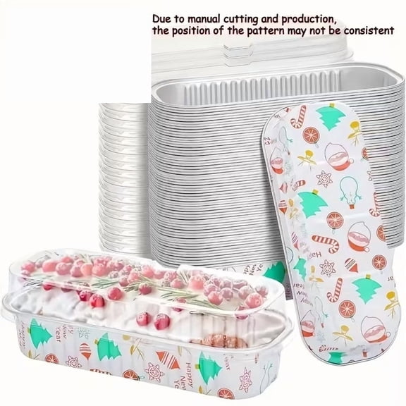 10-Pack Christmas Mini Cake and Bread Molds with Lids for Holiday Baking - Versatile Baking Set for Festive Desserts