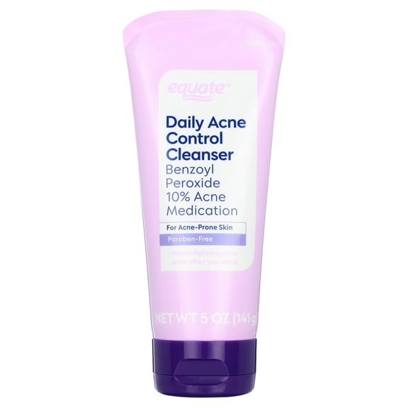 Equate Daily Acne Control Cleanser Benzoyl Peroxide 10% Acne Medication, 5 oz