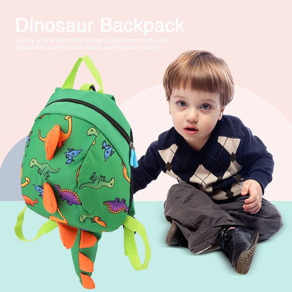 Mochila de dinosaurios para niños pequeños, mochila de dibujos animados para niños en edad preescolar (verde)
