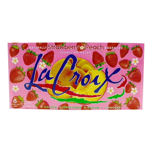 Agua gasificada La Croix Core sabor fresa durazno 8 latas de 355 ml c/u