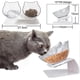thumbnail image 2 of Comedero doble para gatos, con inclinación de 15°, antideslizante, reduce el dolor de cuello, para perros y gatos (transparente), 2 of 4
