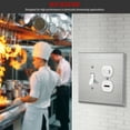 thumbnail image 3 of ENERLITES Combination Toggle Light Switch or Duplex Receptacle Outlet Metal Wall Plate, Corrosion Resistant, Over Size 2-Gang 5.5" x 5.5", 771121O, 430 Stainless Steel, UL Listed, Silver, 3 of 5