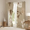thumbnail image 3 of Manfei Western Vintage Floral Curtains Pack of 2 (42x84 Each),Boho Bohemian Flower Curtains Blackout,Beige Brown Bedroom Curtains For Children,Super Cozy Room Decor, 3 of 6