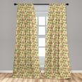 thumbnail image 5 of Ambesonne Funny Sloth Curtains, Lazy Animal Tree Banana, Pair of 28"x63", Yellow Umber, 5 of 5