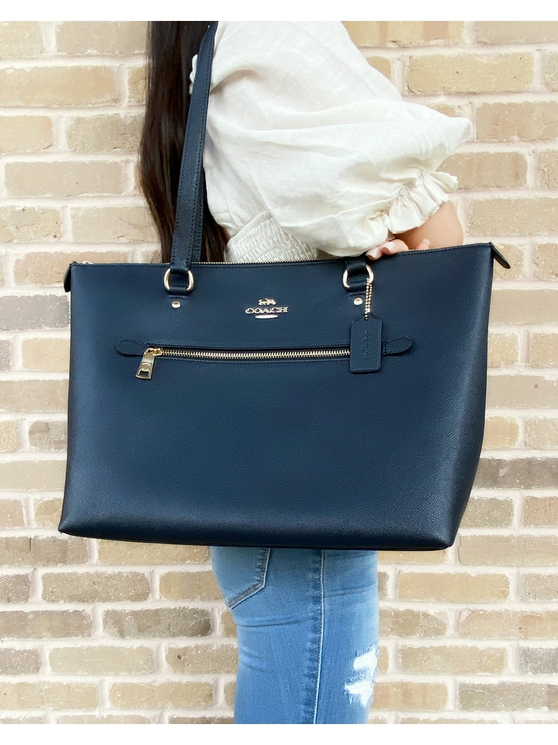 Coach 79608 Gallery Tote Crossgrain Leather Tote Midnight