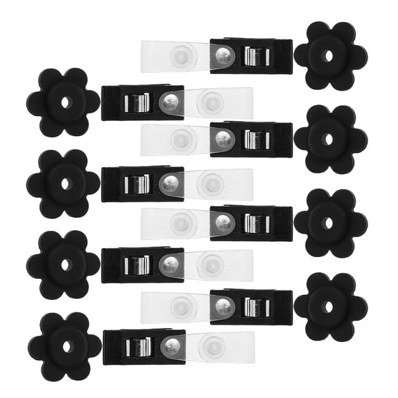 HOMEMAXS  8 Sets Banner Fixing Clips Garden Clamps Gazebo Festival Flags Black