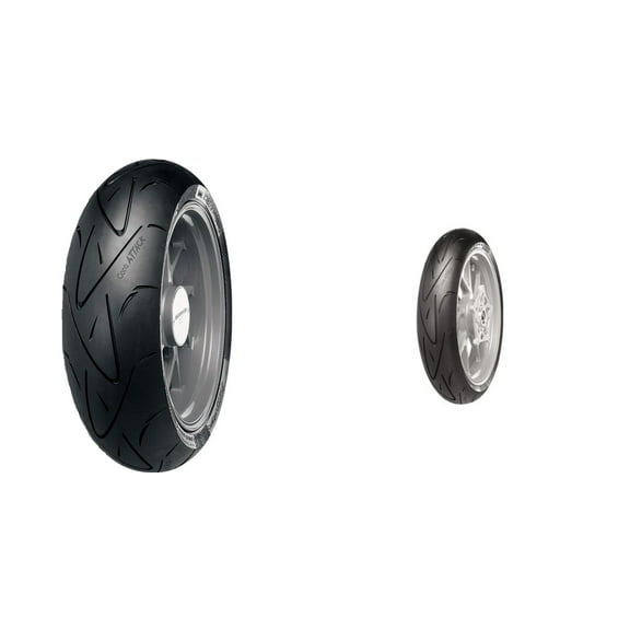 CONTINENTAL Sport Attack HyperSport Front & Rear Tire Set, 120/70ZR17 (58W) & 190/50ZR17 (73W)