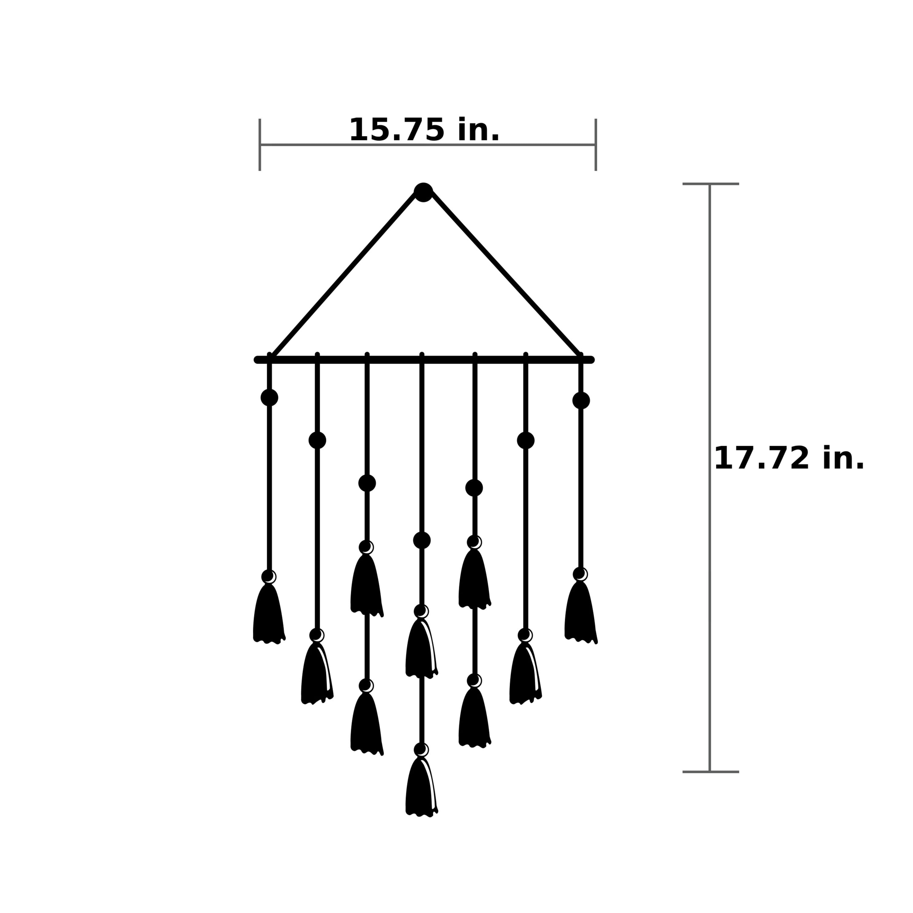Ada Home Decor Furniture Black Chimes Modern Metal Wall Art
