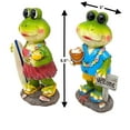 thumbnail image 4 of Frog Statues Figurines Surfer Garden Home Shelf Decor Collectible Hawaiian Polynesian Style Dressed Party Wedding Indoor Outdoor 5" H (Set of 2 Standing Figurines), 4 of 5